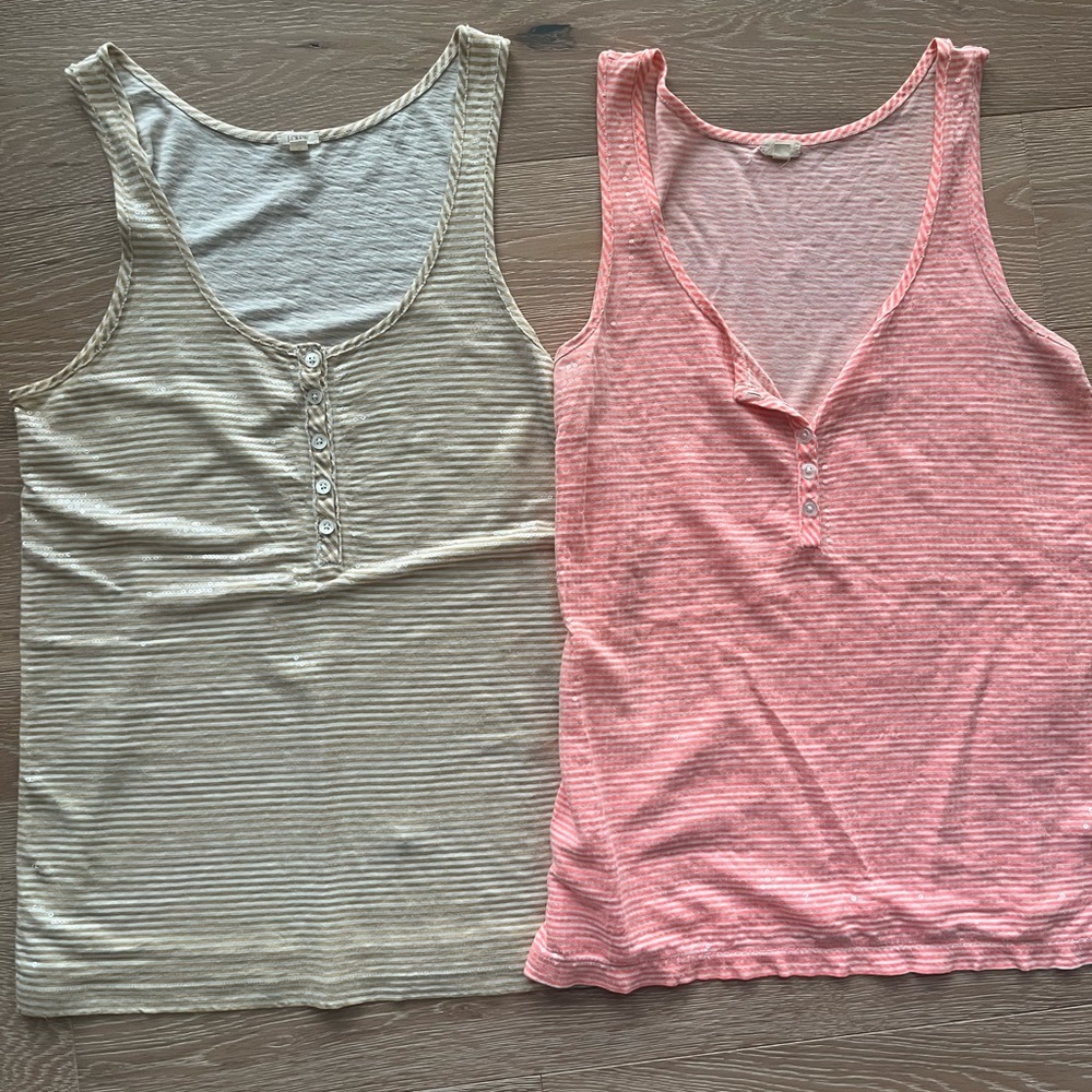 J Crew striped sequins tank bundle - sz S